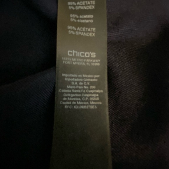 Chico’s Travelers Midnight Blue Top Studs Slinky Scoop Neck Size 2 Medium 12 - Picture 5 of 10